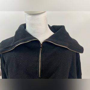 For the Republic Black zipper neck sweater. Size L. EUC